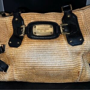 Michael Kors Woven Tan and Black bag